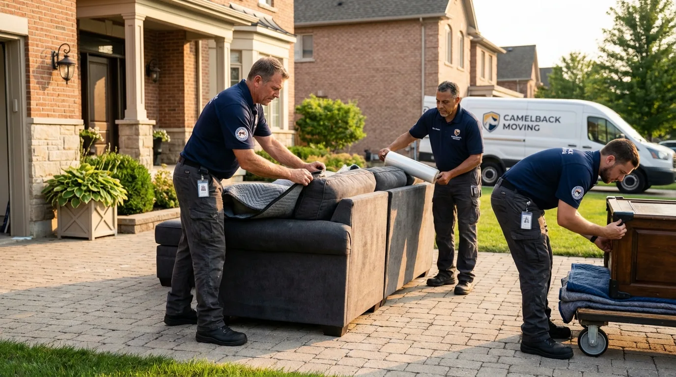 Large estate moving crew wrapping furniture in Berlin, PA