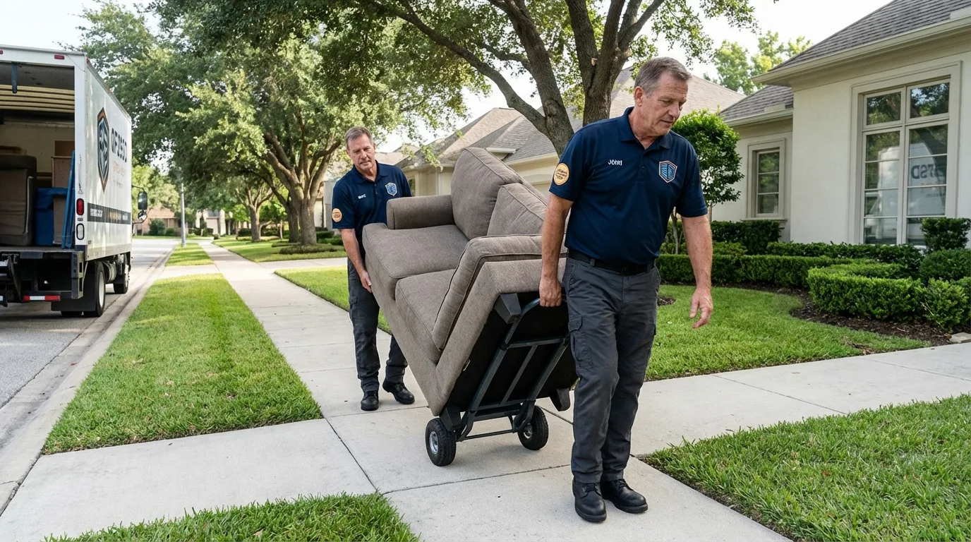 Local residential moving crew loading furniture in Berlin, PA